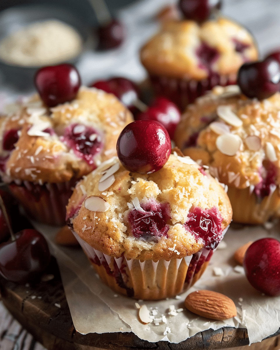 Cherry Muffins with Almond