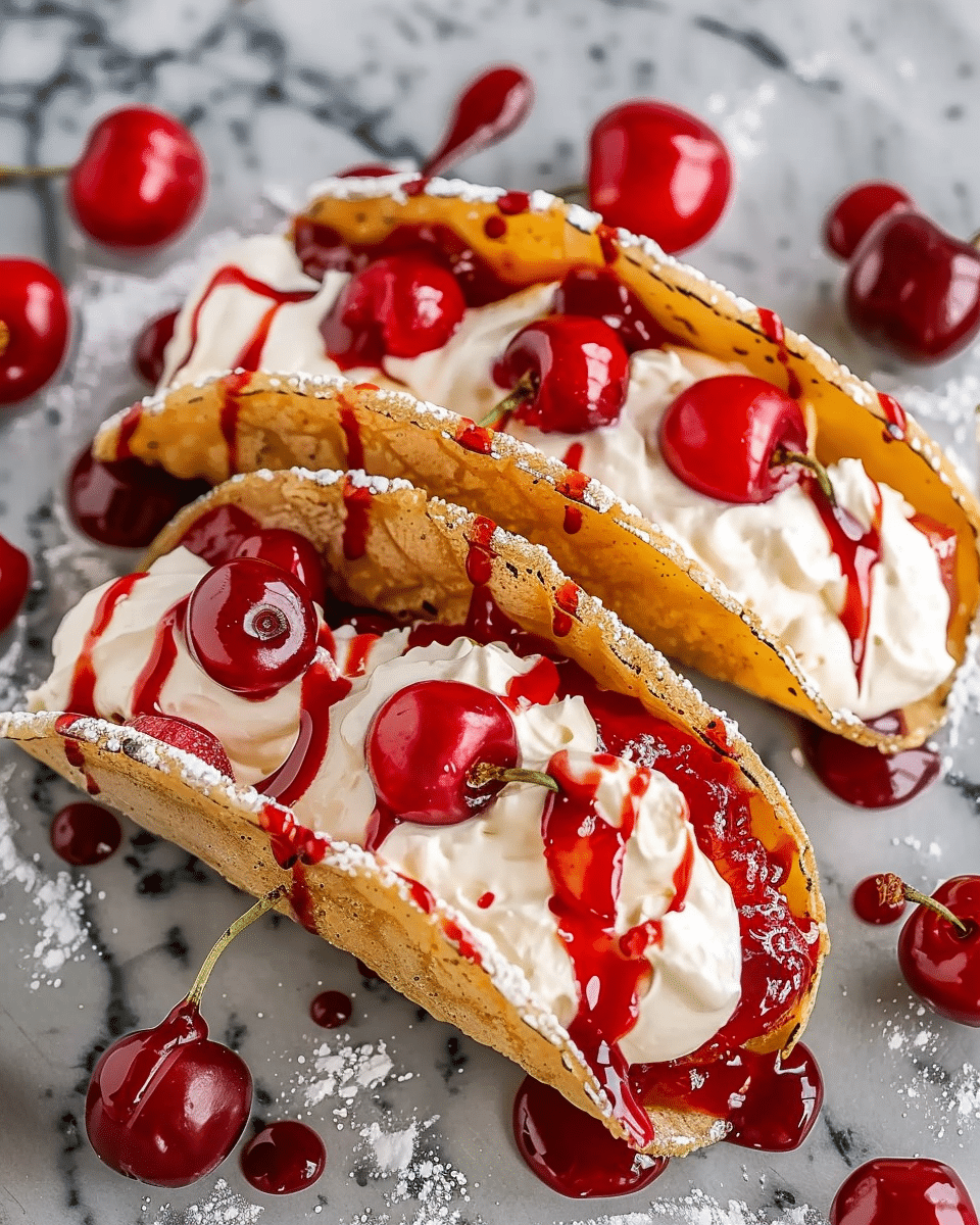 Cherry Cheesecake Tacos