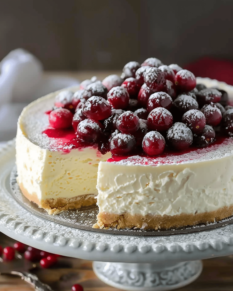 Cranberry Jam White Chocolate Mousse Cheesecake