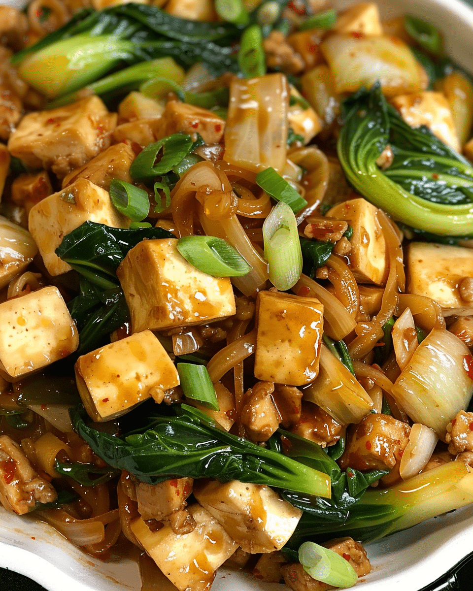 Spicy Stir Fried Tofu with Bok Choy