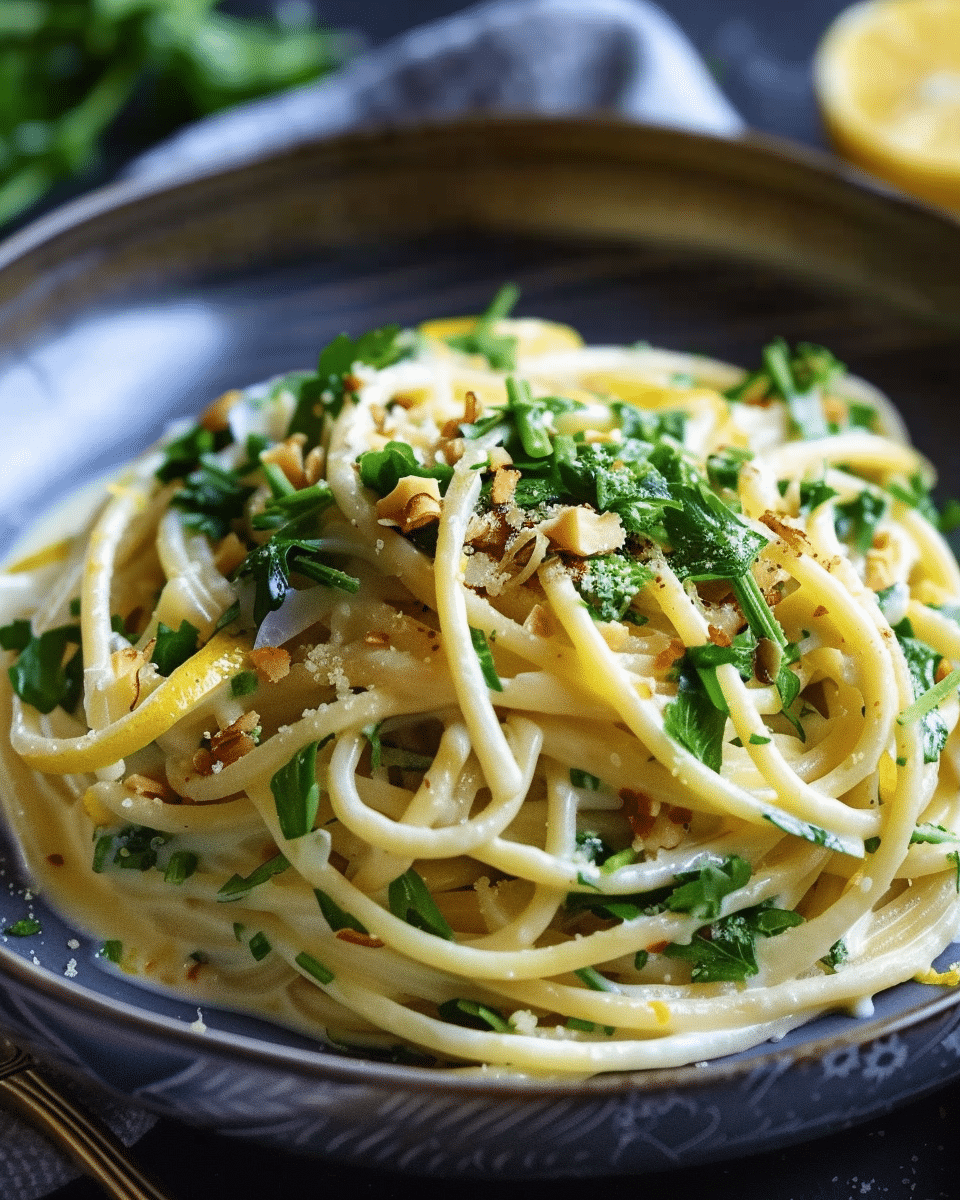 Creamy Tahini Pasta With Lemon And Garlic