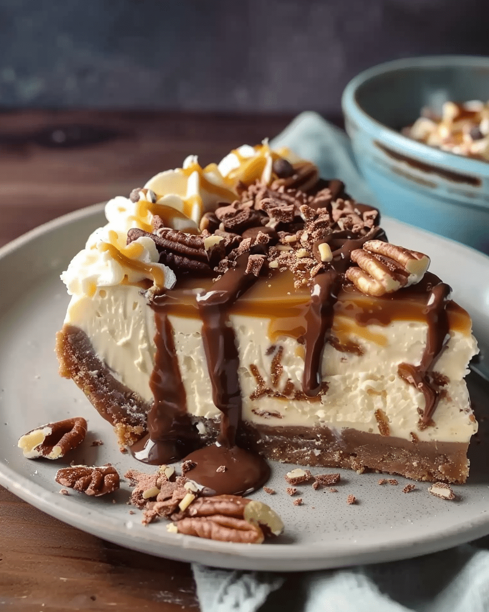 Turtle Cheesecake with Biscoff Cookie Crust