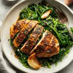 Asado Chicken Breasts with Sautéed Garlic Spinach