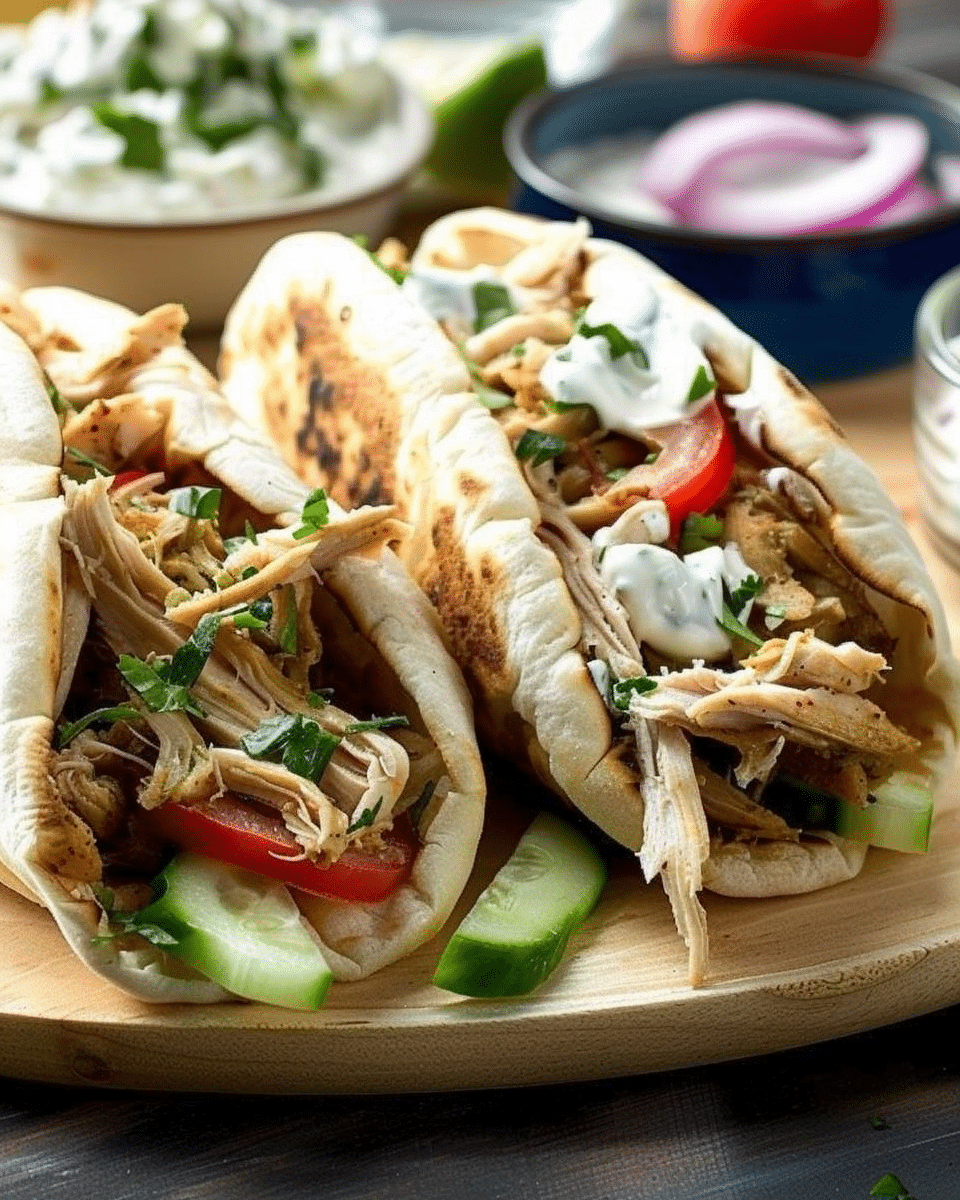 Shredded Chicken Gyros