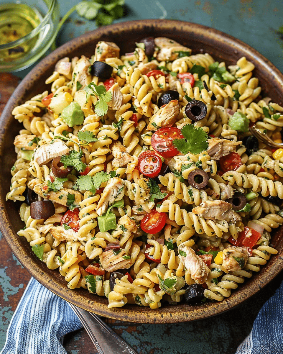 Zesty Tex Mex Chicken Pasta Salad