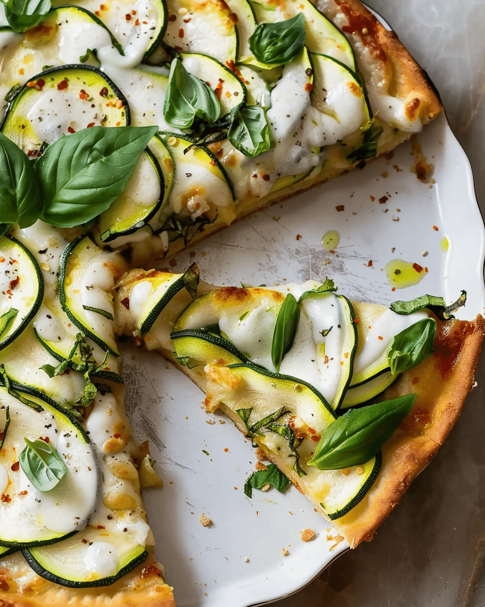 Zucchini Pizza with Basil and Lemon