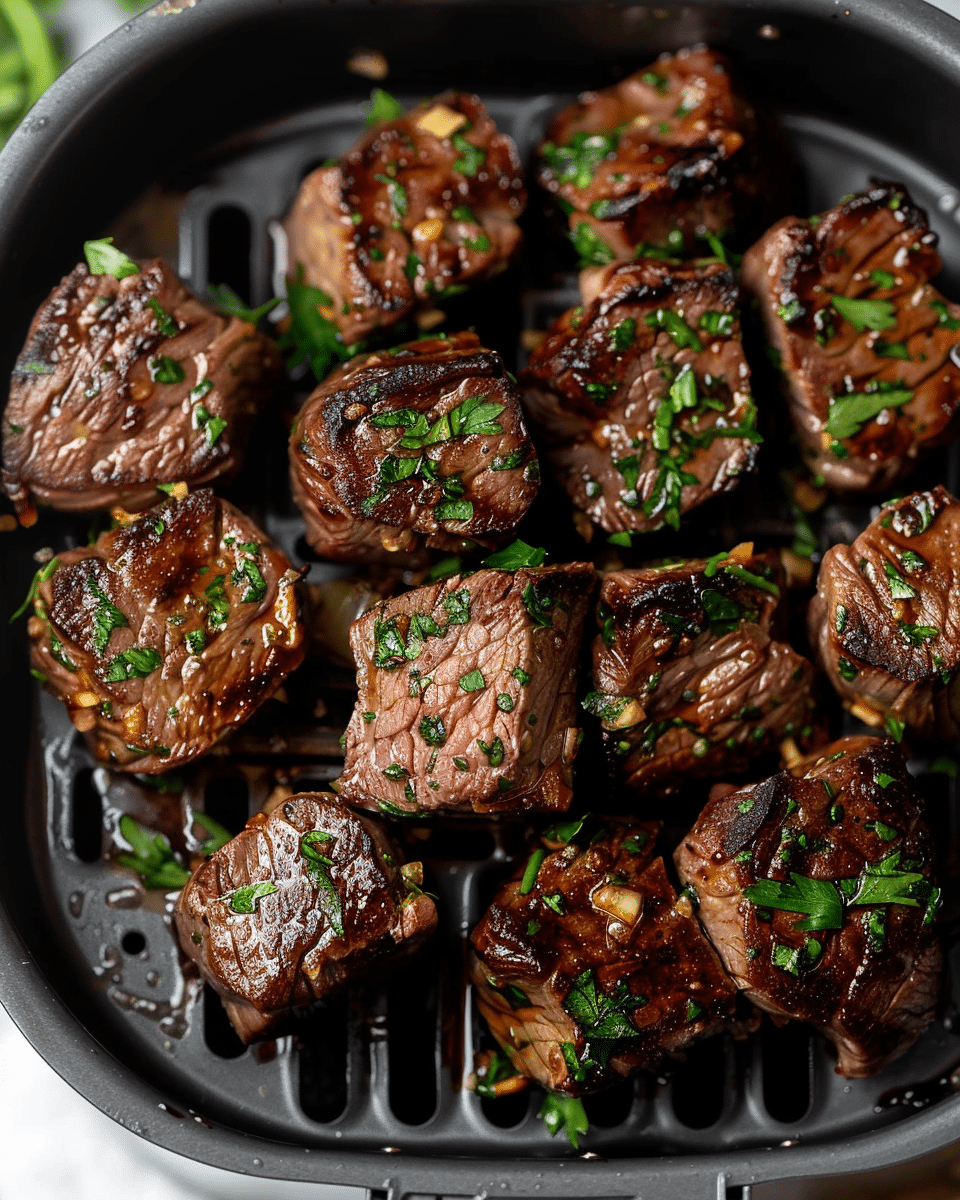 Air Fryer Garlic Butter Steak Bites