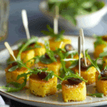 Parmesan Polenta Bites with Rocket & Grape