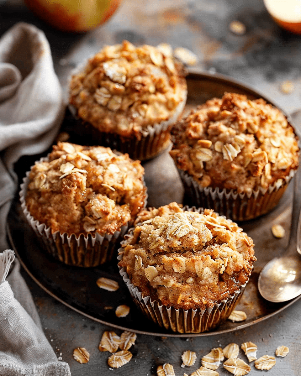 Cinnamon Apple Oatmeal Muffins