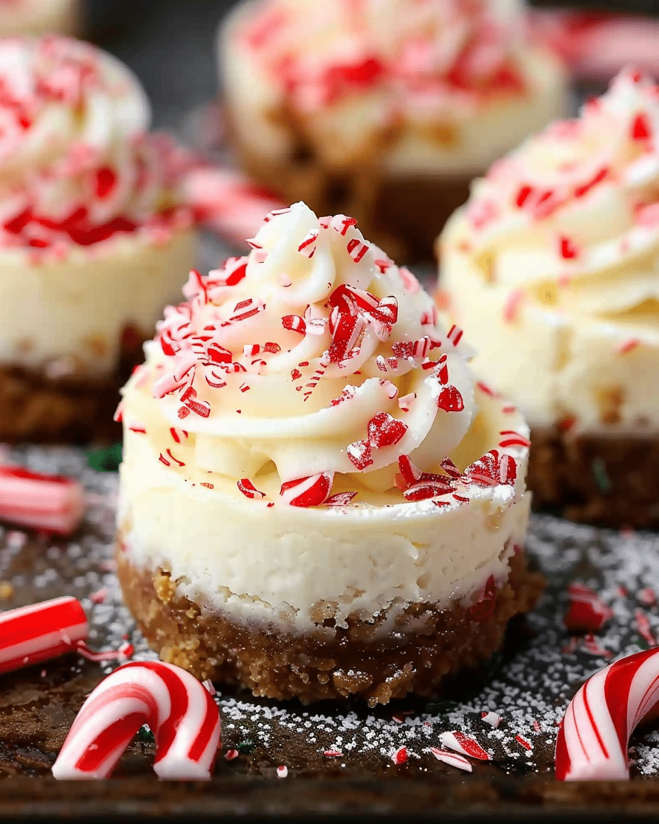 Peppermint Crunch Mini Cheesecakes