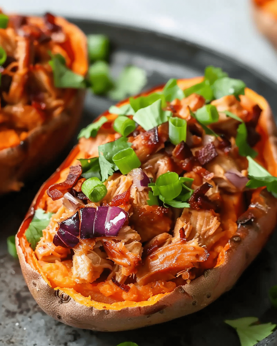 BBQ Chicken-Stuffed Sweet Potatoes