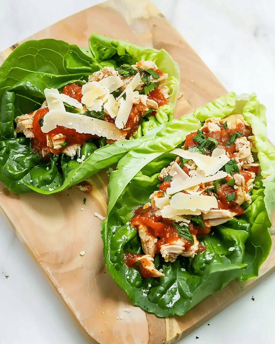 Chicken Parmesan Lettuce Wraps