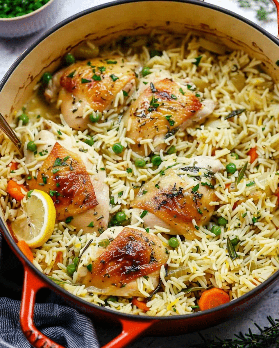 One Pot Lemon Herb Chicken and Rice