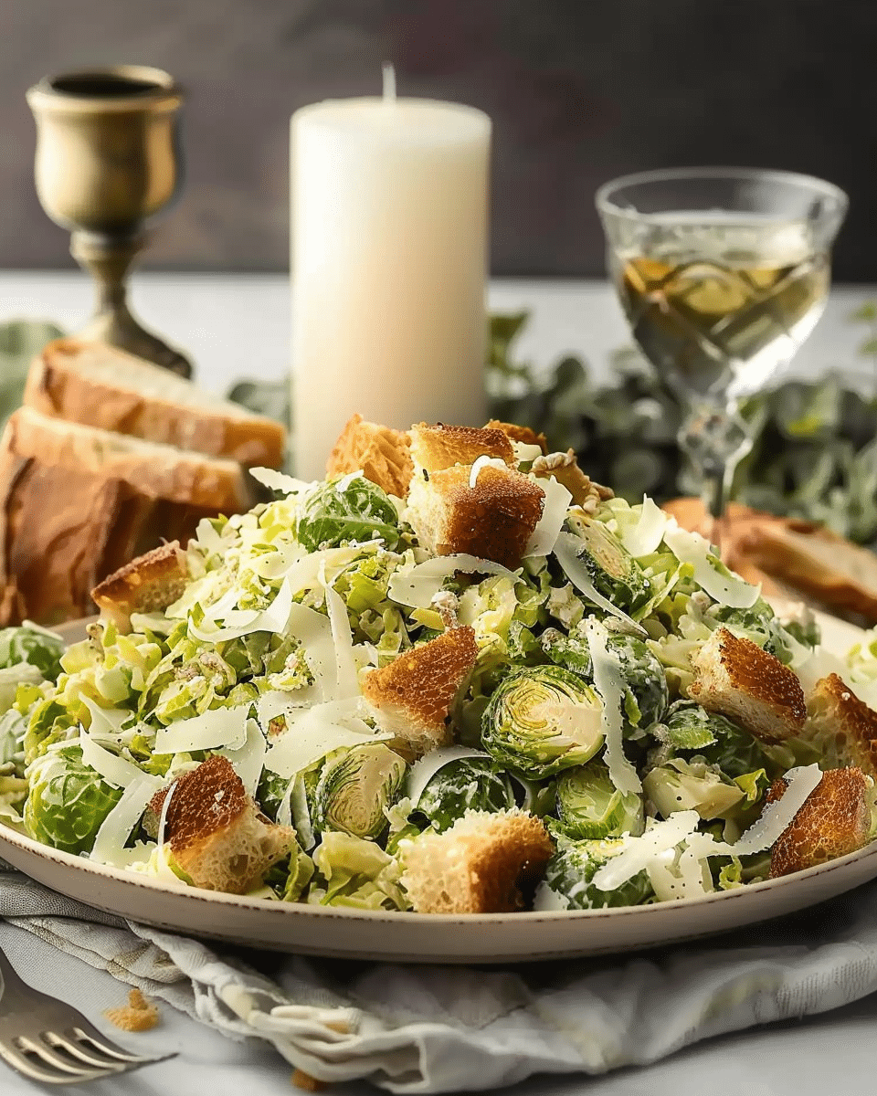 Shaved Brussels Sprouts Caesar Salad