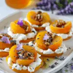 Fresh Apricots with Goat Cheese and Lavender Honey