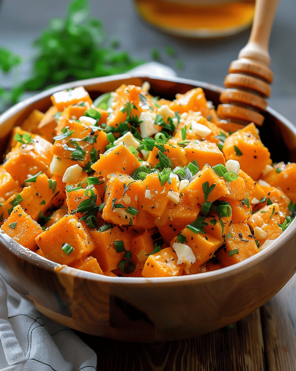 Hot-Honeyed Sweet Potato Salad