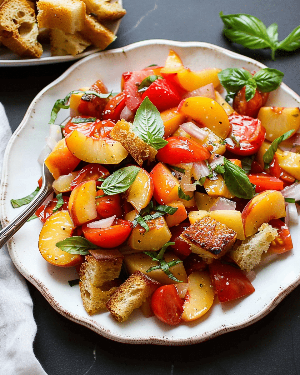 Peach Panzanella with Tomatoes