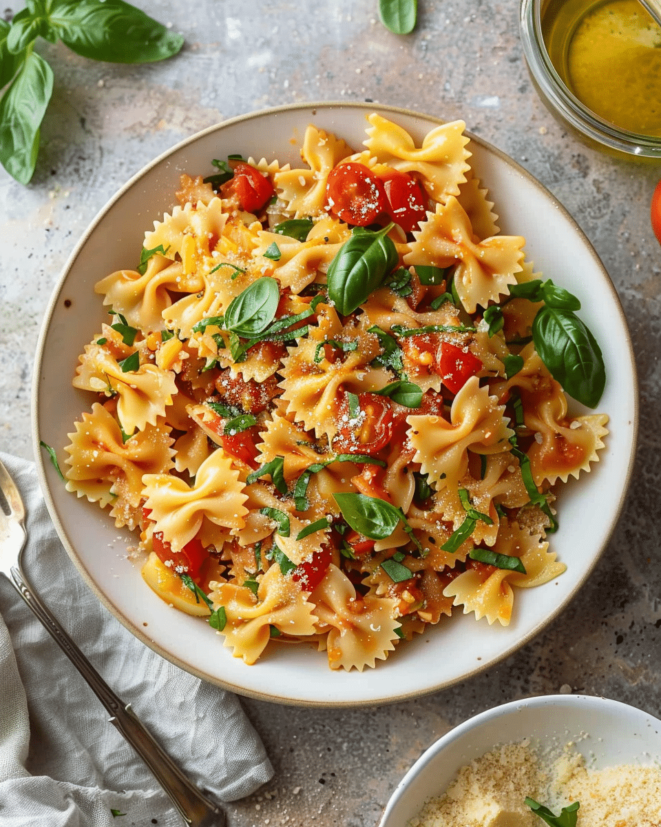 Squash and Tomato Farfalle Pasta Recipe
