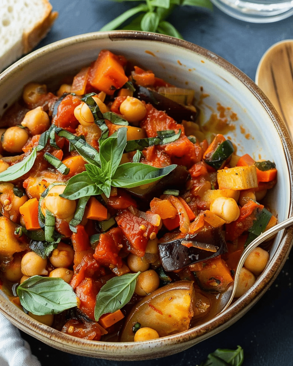 Vegan Chickpea Ratatouille Without Eggplant