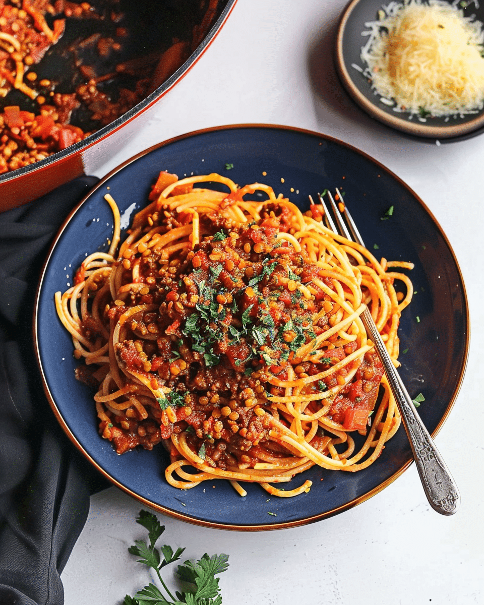 Easy Lentil Bolognese Pasta