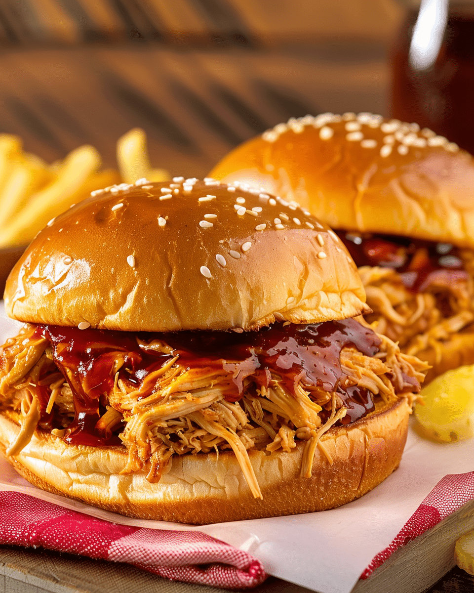 Cherry Cola Pulled Chicken Sandwich
