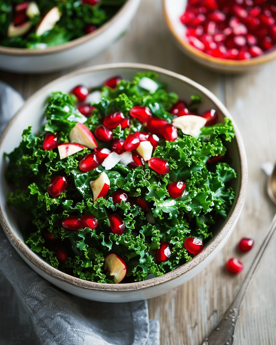 Kale Salad with Pomegranate Seeds