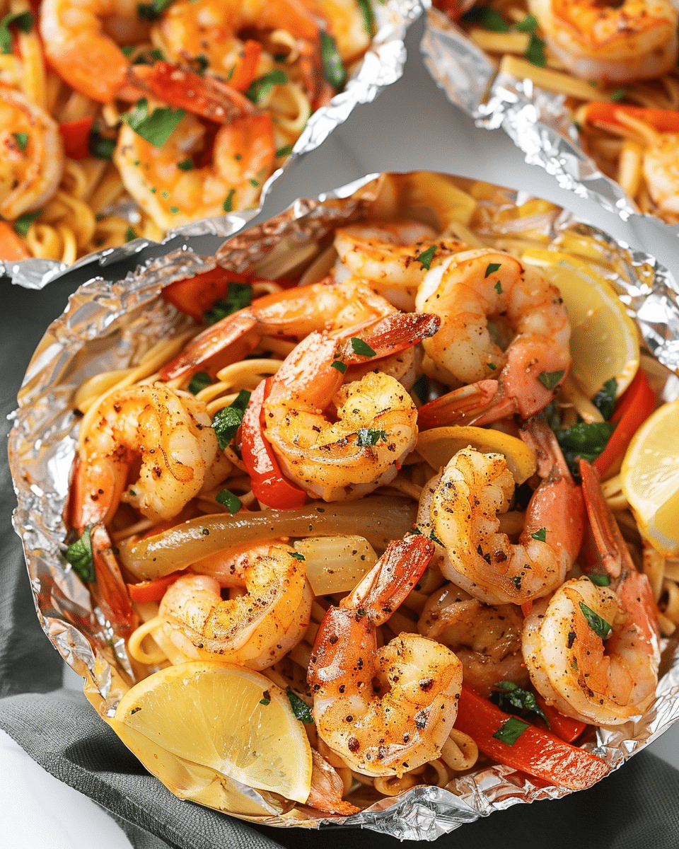 Air Fryer Shrimp Foil Packets
