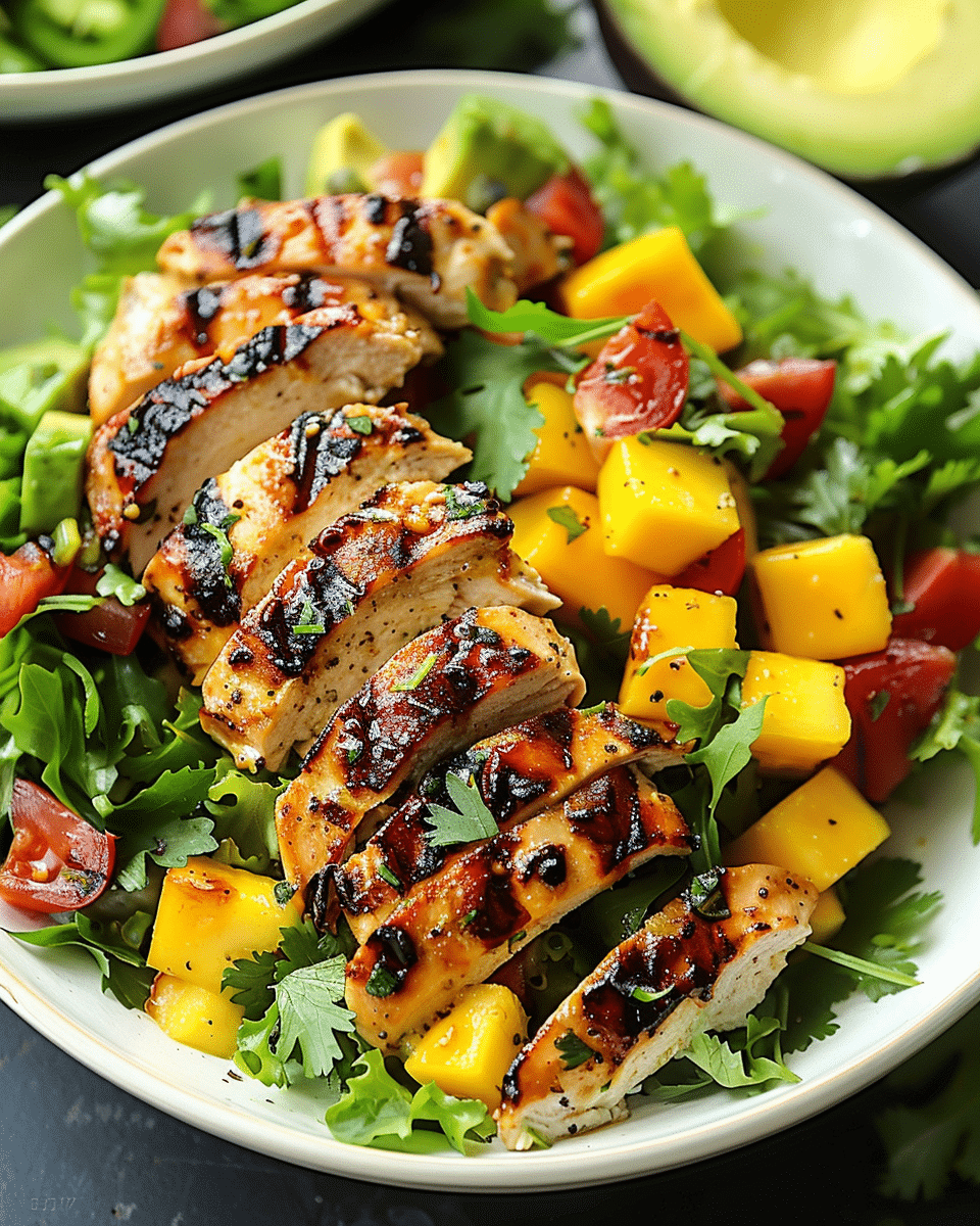 Grilled Mango-Avocado Chicken Salad