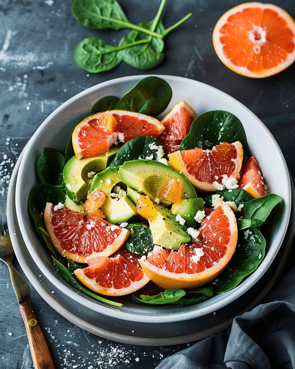 Spinach, Grapefruit, and Avocado Salad