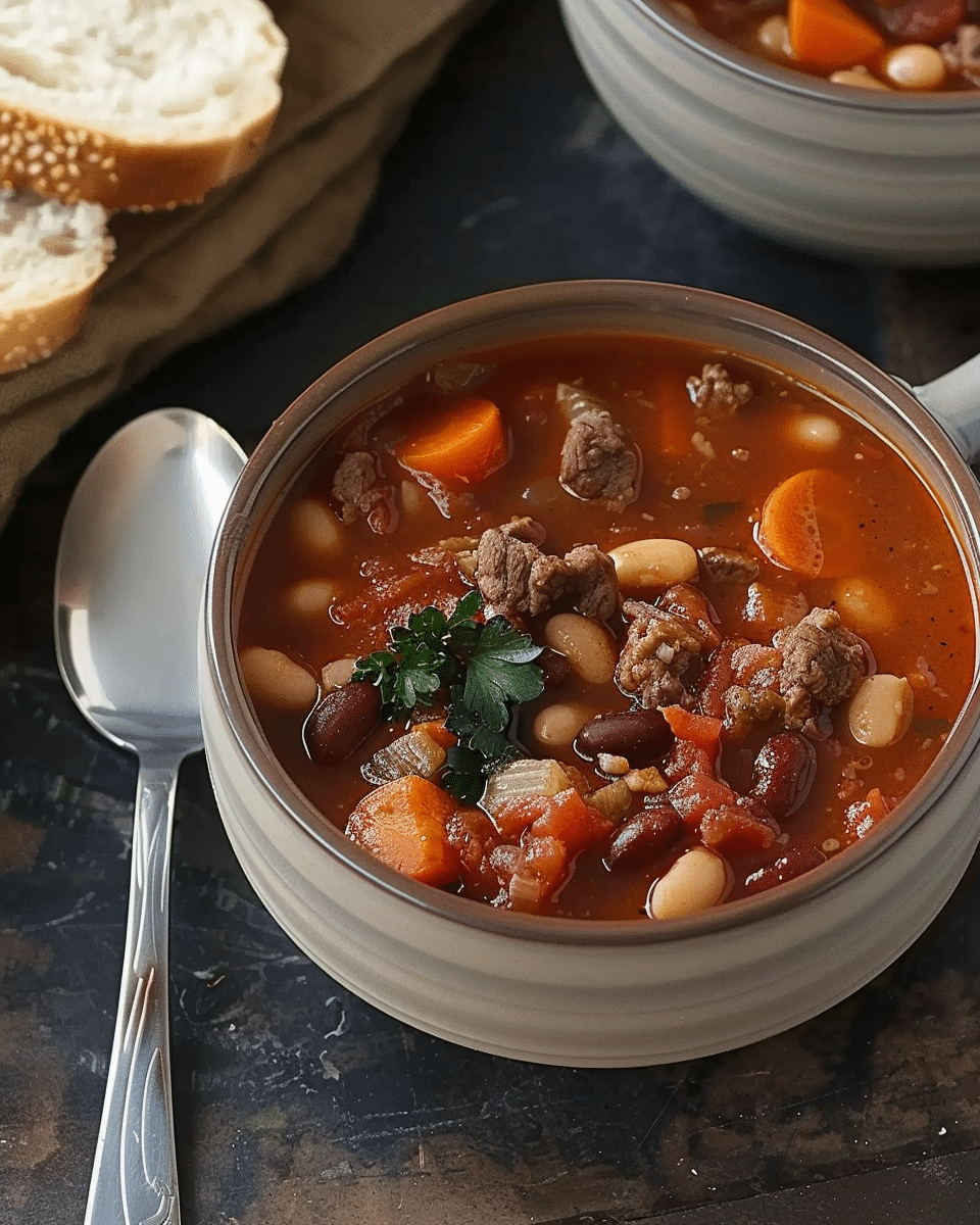 Tomato Beef and Bean Soup