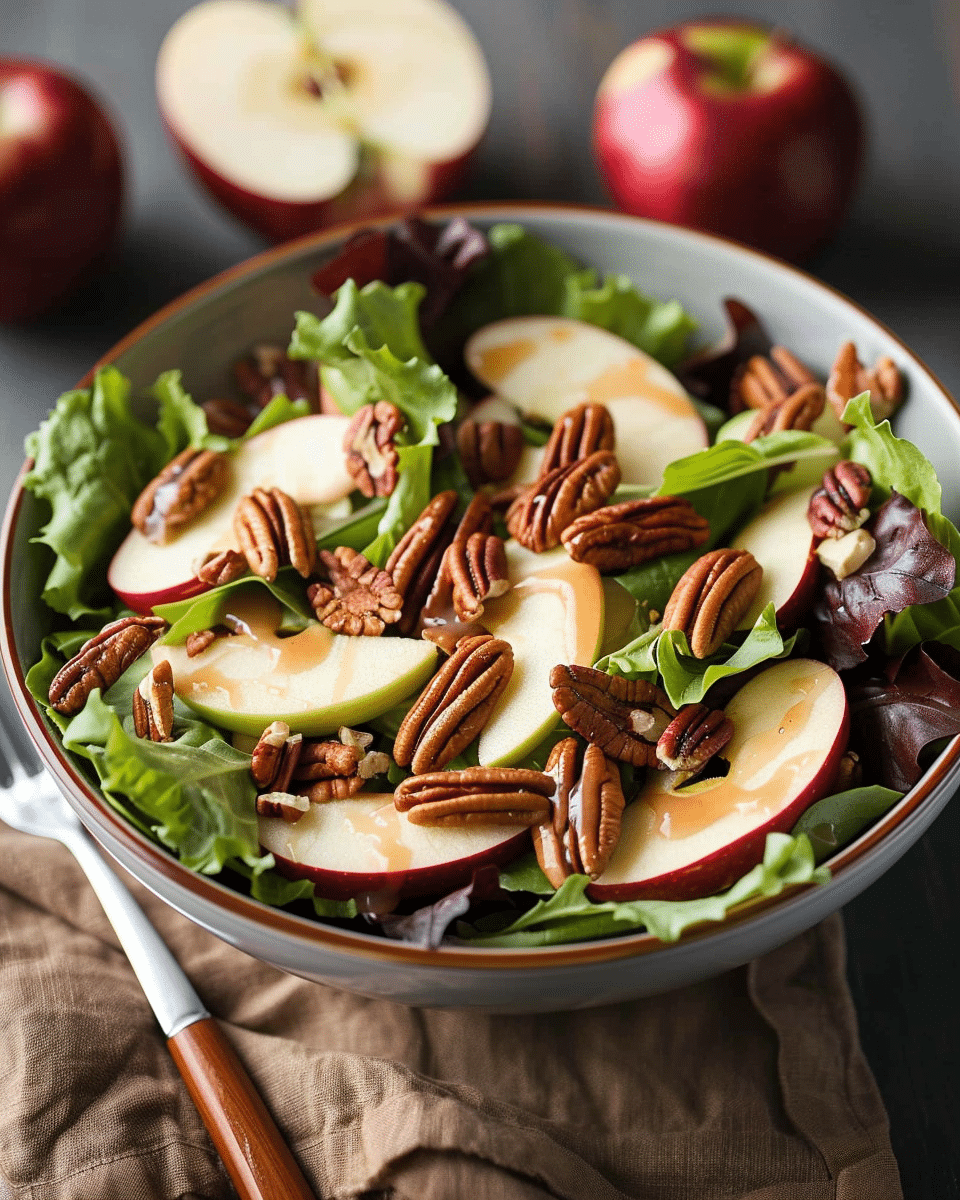 Apple and Pecan Salad with Mixed Greens