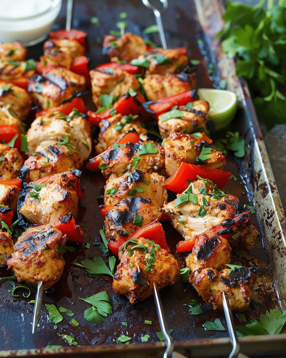 Grilled Paprika Yogurt Chicken Kabobs