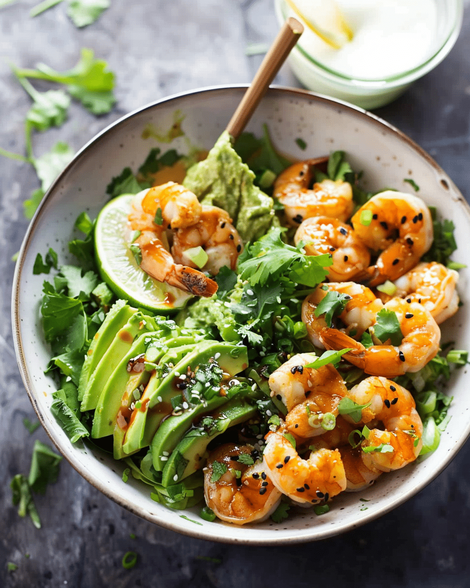 Shrimp and Avocado Salad with Miso Dressing