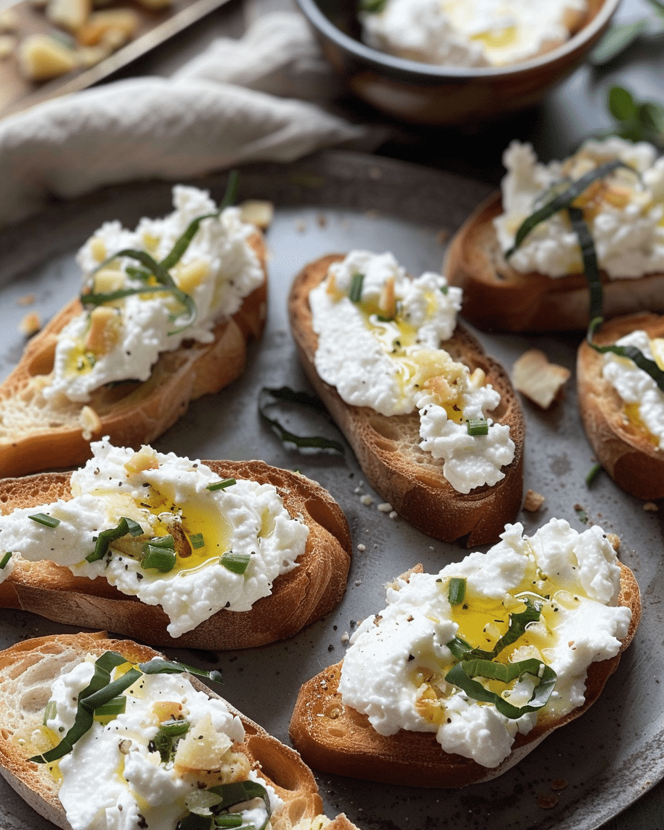 Whipped Ricotta Crostini