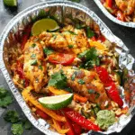 Chicken and Rice Fajitas in Foil