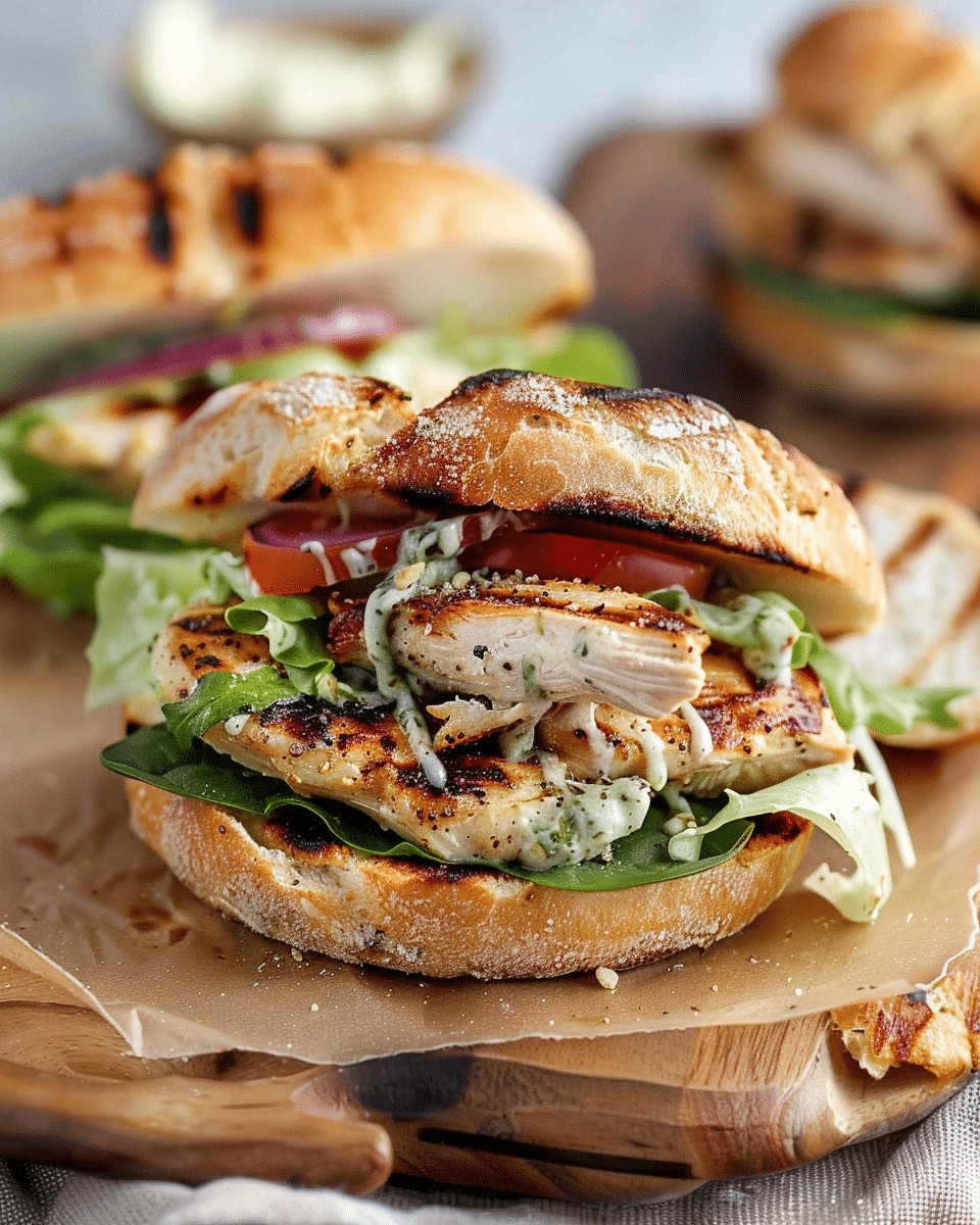 Grilled Chicken Caesar Sandwiches