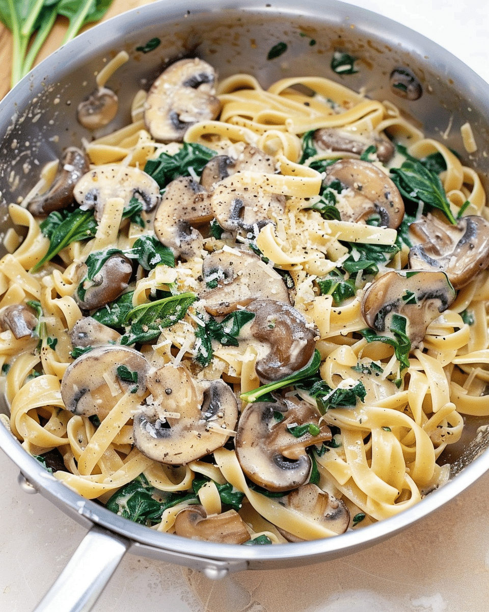 Mushroom Spinach Pasta