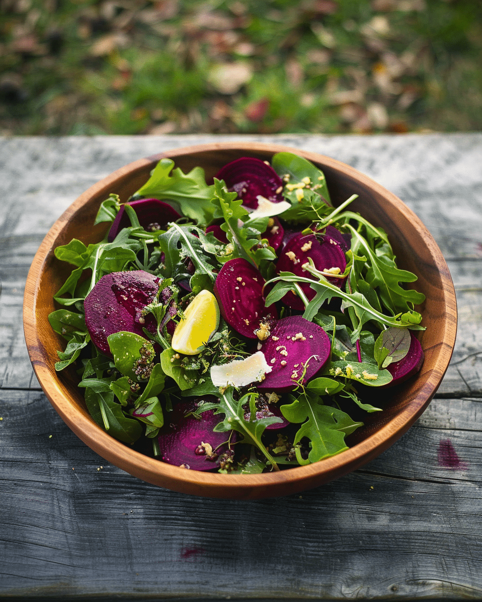 Arugula and Beet Salad with Lemon Dressing