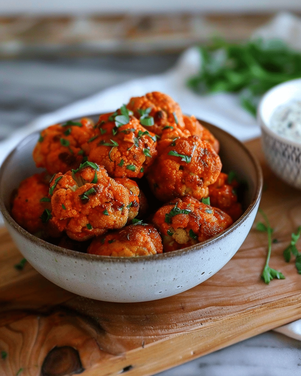 Spicy Vegan Cauliflower Buffalo Wings