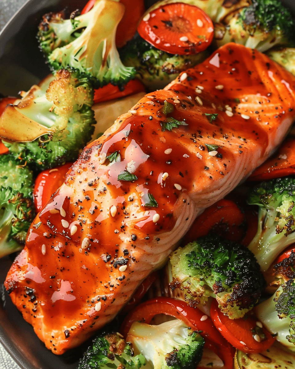 Air Fryer Salmon and Vegetables