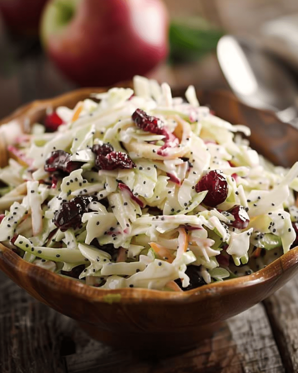 Apple Cranberry Poppy Seed Slaw Salad