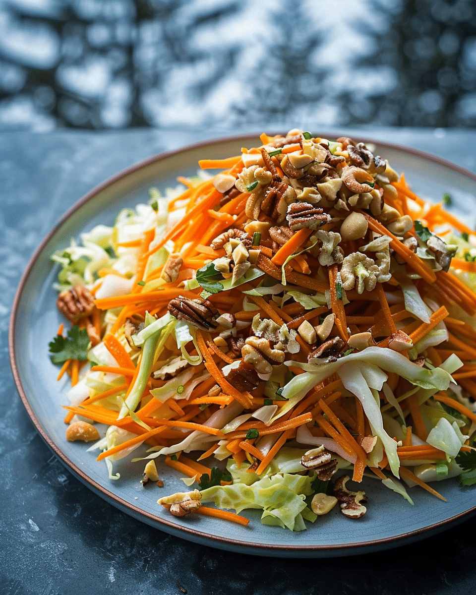 Cabbage and Carrot Slaw with Nuts
