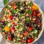 Chili Lime Quinoa Salad with Kale & Roasted Chickpeas