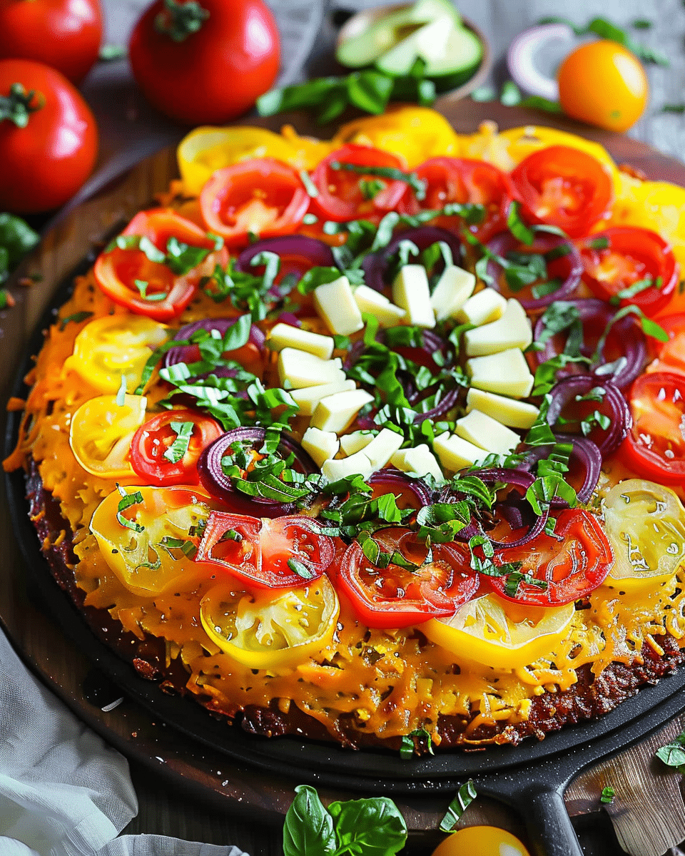 Rainbow Fathead Pizza