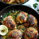Skillet Garlic Parmesan Chicken Thighs