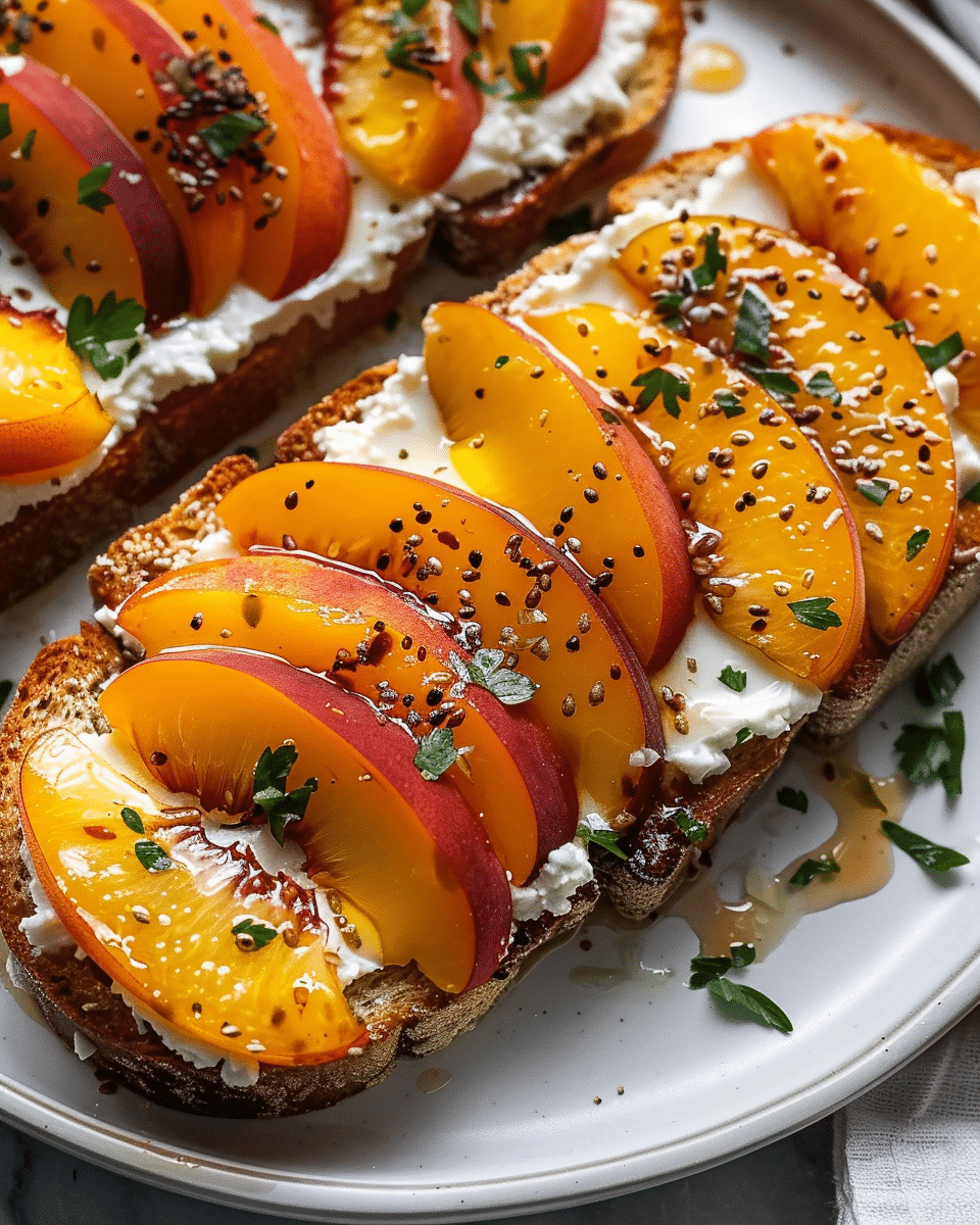 Air Fryer Peach Cottage Cheese Toast