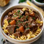 Crockpot Beef Tips and Noodles