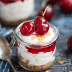 Tasty No Bake Cherry Cheesecake Jars