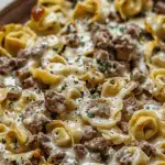 Cheesesteak Tortellini in Rich Provolone Sauce