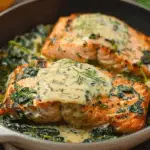 Creamy Spinach Poblano Salmon